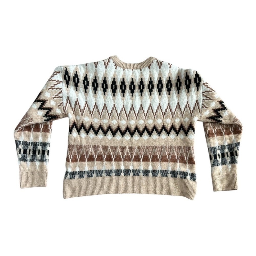 Frye Tan Brown Neutral Geometric Pattern Cozy Swe… - image 3